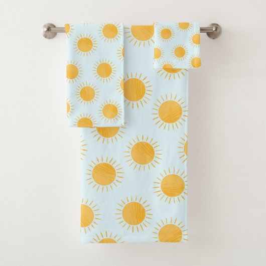 Sunshine Doodle Day Pattern Badhandtuch Set (Insitu)