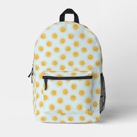 Sunshine Doodle Day Pattern Bedruckter Rucksack (Vorderseite)