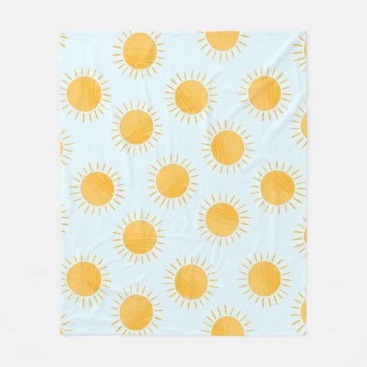 Sunshine Doodle Day Pattern Fleecedecke (Vorderseite)