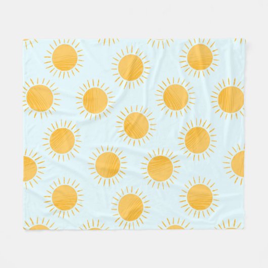 Sunshine Doodle Day Pattern Fleecedecke (Vorderseite (Horizontal))
