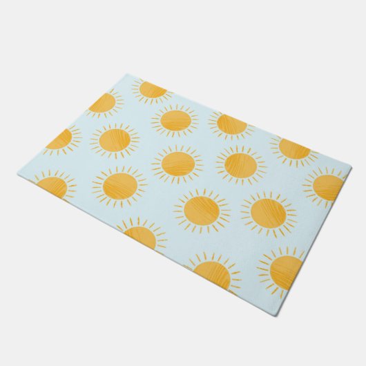 Sunshine Doodle Day Pattern Fußmatte (Schrägansicht)