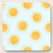 Sunshine Doodle Day Pattern Getränkeuntersetzer (Vorderseite)