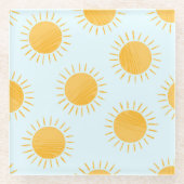 Sunshine Doodle Day Pattern Glasuntersetzer (Vorderseite)