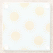 Sunshine Doodle Day Pattern Glasuntersetzer (Rückseite)