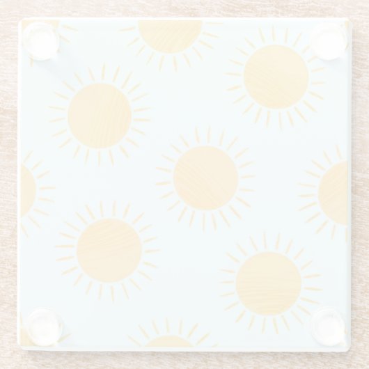 Sunshine Doodle Day Pattern Glasuntersetzer (Rückseite)