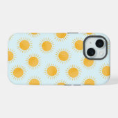 Sunshine Doodle Day Pattern iPhone 15 Hülle (Rückseite (Horizontal))