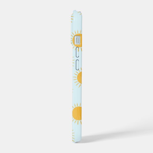 Sunshine Doodle Day Pattern iPhone 15 Hülle (Linke Seite)