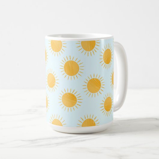 Sunshine Doodle Day Pattern Kaffeetasse (VorderseiteRechts)