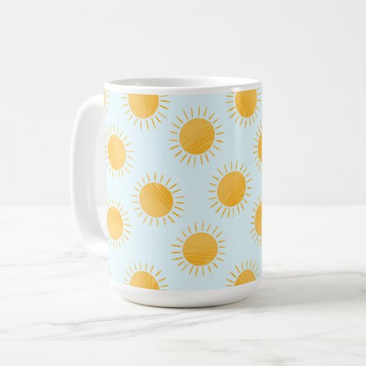 Sunshine Doodle Day Pattern Kaffeetasse (Vorderseite Links)