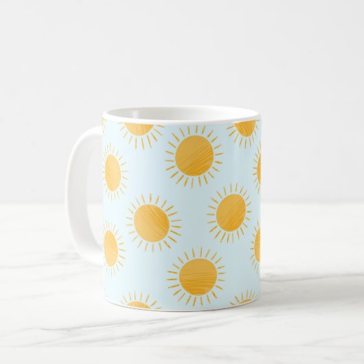 Sunshine Doodle Day Pattern Kaffeetasse (Vorderseite Links)