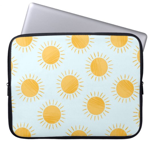 Sunshine Doodle Day Pattern Laptopschutzhülle (Vorderseite)