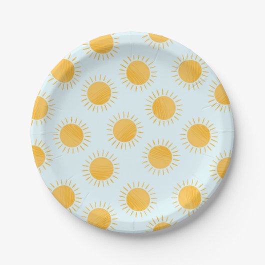 Sunshine Doodle Day Pattern Pappteller (Vorderseite)