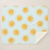 Sunshine Doodle Day Pattern Sherpadecke (Vorderseite (Horizontal))