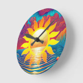 Sunshine Dream Runde Wanduhr (Winkel)