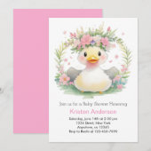 Sunshine & Ducklings: Girl Baby Shower Einladung (Vorne/Hinten)