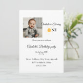Sunshine einfache Foto QR Geburtstag Einladung (Stehend Vorderseite)