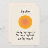 Sunshine Feiertagskarte (Vorne/Hinten)
