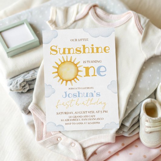 Sunshine First Birthday Invitation Einladung