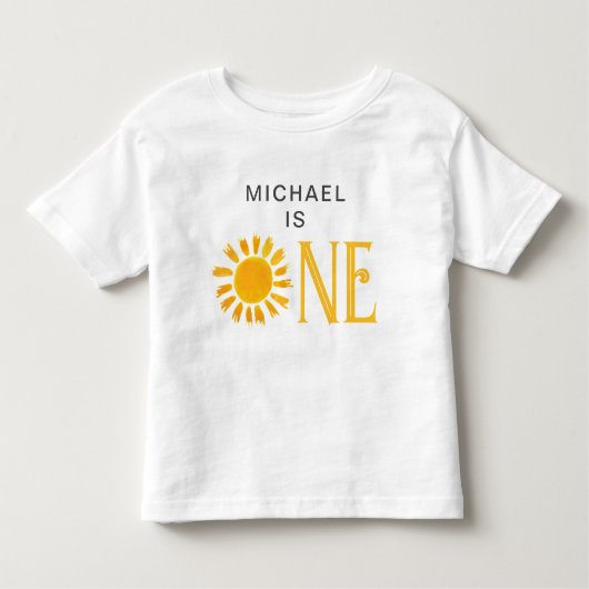 Sunshine First Birthday Personalisiert Kleinkind T-shirt (Vorderseite)