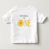 Sunshine First Birthday Personalisiert Kleinkind T-shirt (Rückseite)