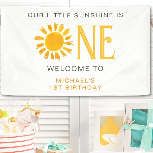 Sunshine First Birthday Willkommen Banner