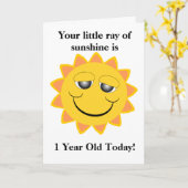 Sunshine First Geburtstag Karte (Gelbe Blume)