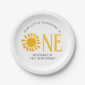 Sunshine First Geburtstag Pappteller (Vorderseite)