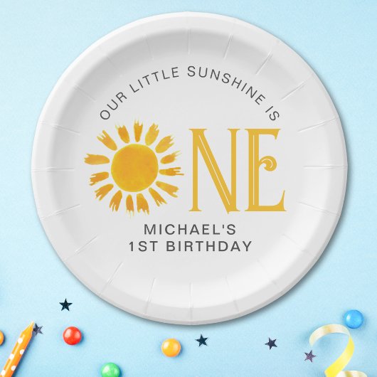 Sunshine First Geburtstag Pappteller