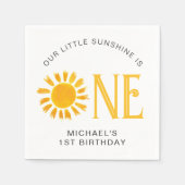 Sunshine First Geburtstag Serviette (Vorderseite)