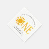 Sunshine First Geburtstag Serviette (Ecke)