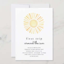 Sunshine First Trip rund um Sun One Birthday Party Einladung