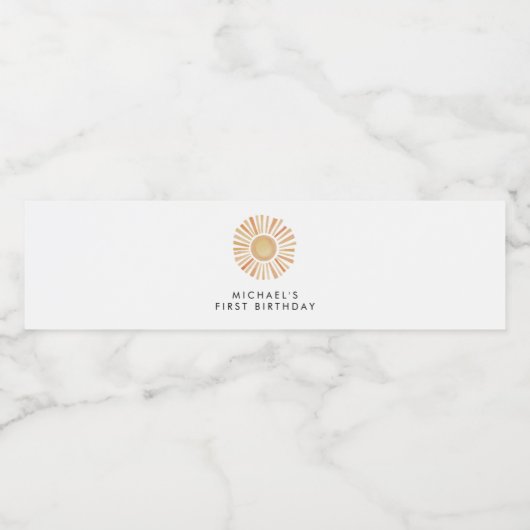 Sunshine First Trip rund um Sun One Birthday Party Wasserflaschenetikett (Einzelnes Label)