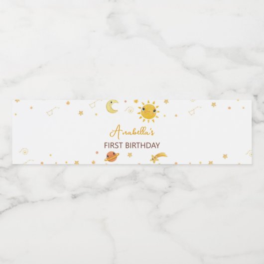 Sunshine First Trip Water Flasche Etikett Geburtst (Einzelnes Label)