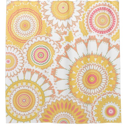 Sunshine Floral Mandalases Duschvorhang (Vorderseite)