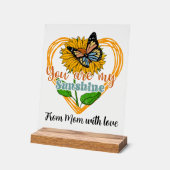Sunshine fügt Text Sentiment Schmetterling hinzu Acrylschild (Winkel)