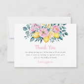 Sunshine Fun and Lemonade Floral Baby Dusche Dankeskarte (Vorderseite)