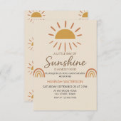 Sunshine Gender Neutral Boho Sun Baby Dusche Einladung (Vorne/Hinten)