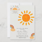 Sunshine Gender Neutral Boho Sun Baby Shower Invit Einladung (Vorderseite)