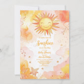 Sunshine Gender Neutral Boho Sun Einladung (Vorderseite)
