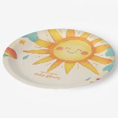 Sunshine Gender Neutral Boho Sun Pappteller (Schrägansicht)