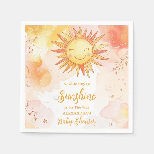 Sunshine Gender Neutral Boho Sun Serviette (Vorderseite)