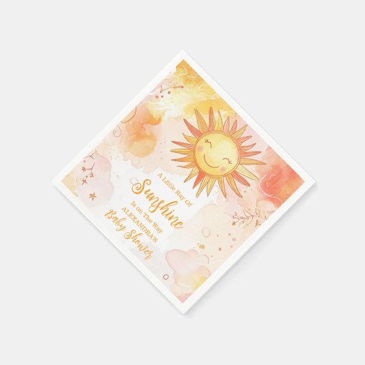 Sunshine Gender Neutral Boho Sun Serviette (Ecke)