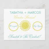 Sunshine Gender Reveal DIY Imitate Scratch Cards Ankündigungspostkarte (Vorderseite)