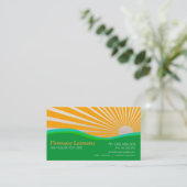 Sunshine Green Hills Curves Business Card Visitenkarte (Stehend Vorderseite)