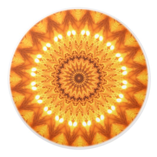Sunshine & Happiness Mandala Decorative Pull Knob Keramikknauf (Vorderseite)