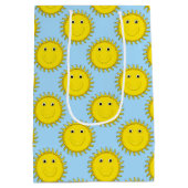 Sunshine Happy Face-Blue Geschenktasche M Mittlere Geschenktüte (Rückseite)