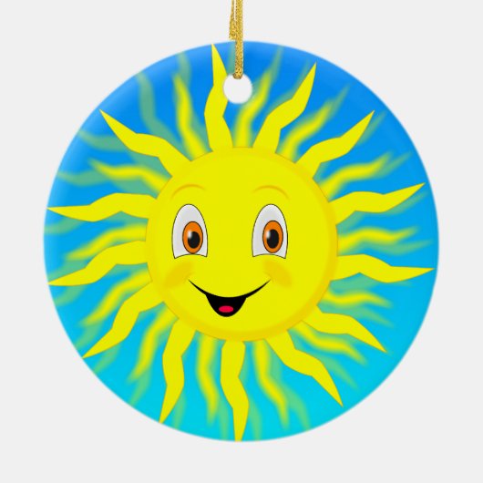 Sunshine Happy Face Keramik Ornament (Hinten)