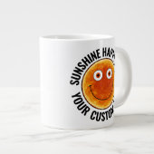 Sunshine Happy Face LARGE Text Custom Giant Mug Jumbo-Tasse (Vorderseite Rechts)
