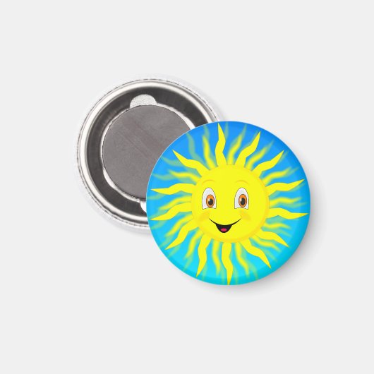Sunshine Happy Face Magnet (Vorderseite/Rückseite)