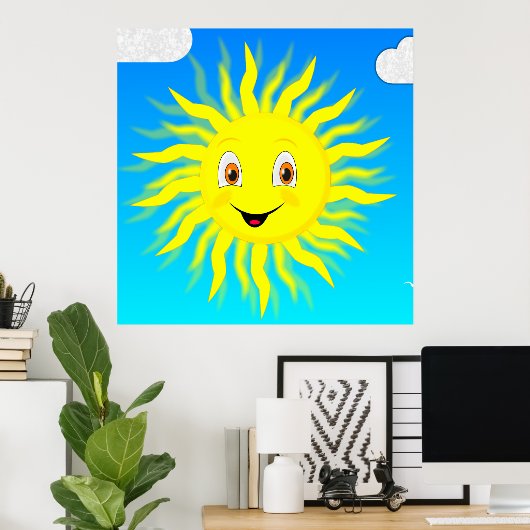 Sunshine Happy Face Poster (Heimbüro)